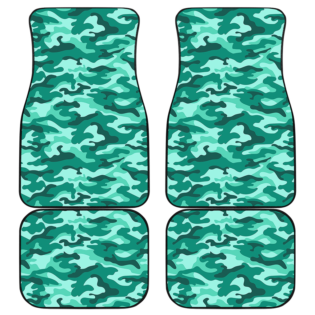 Teal Camouflage Print Front and Back Car Floor Mats