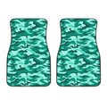Teal Camouflage Print Front Car Floor Mats