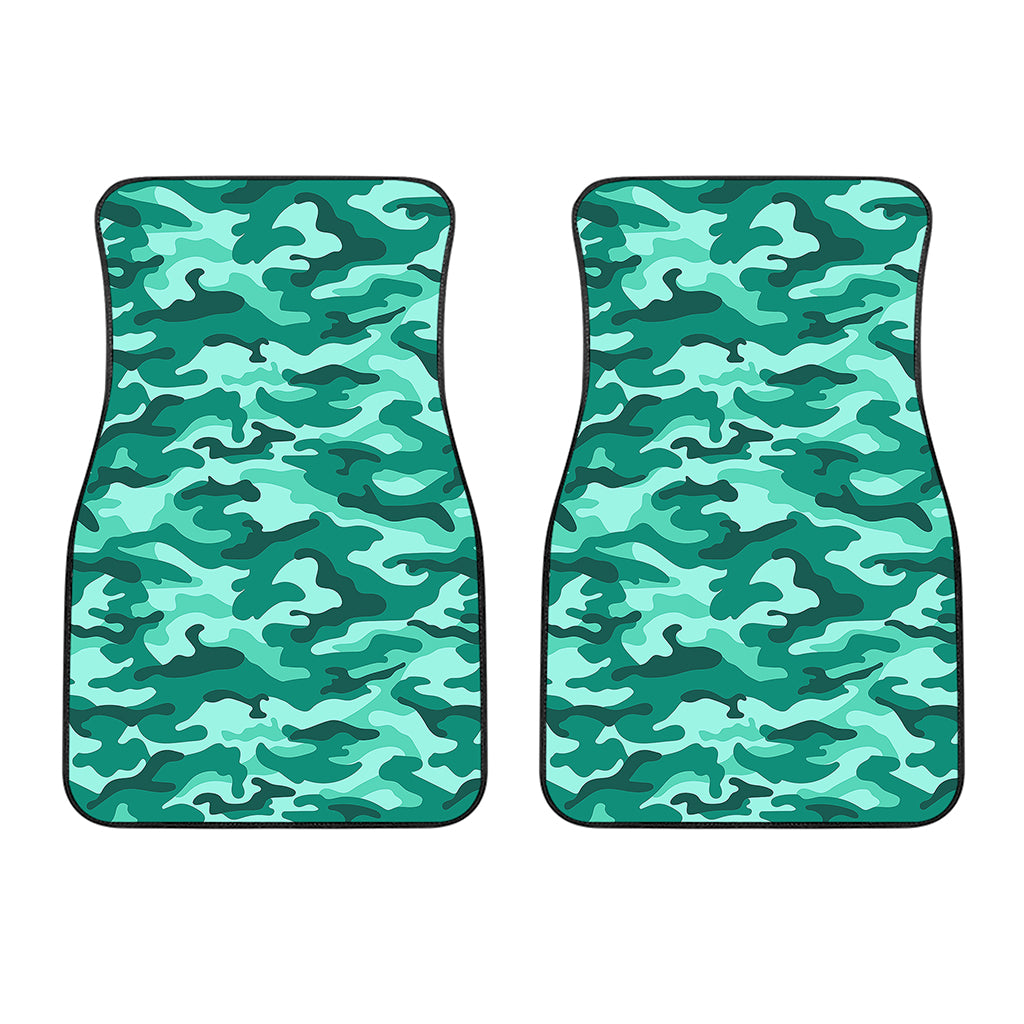 Teal Camouflage Print Front Car Floor Mats