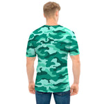 Teal Camouflage Print Men's T-Shirt
