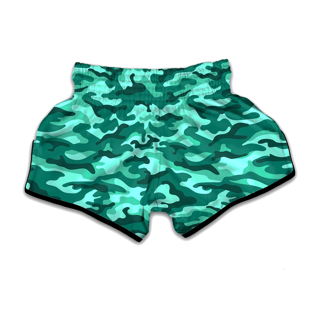 Teal Camouflage Print Muay Thai Boxing Shorts