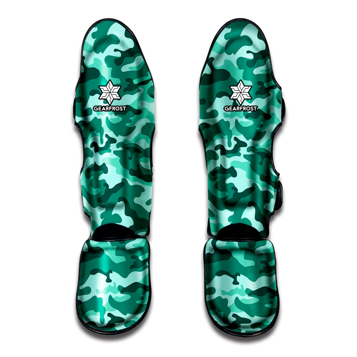 Teal Camouflage Print Muay Thai Shin Guard