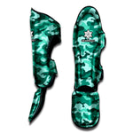 Teal Camouflage Print Muay Thai Shin Guard