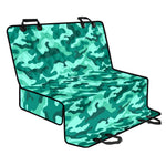Teal Camouflage Print Pet Car Back Seat Cover
