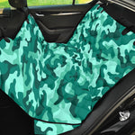 Teal Camouflage Print Pet Car Back Seat Cover
