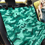 Teal Camouflage Print Pet Car Back Seat Cover