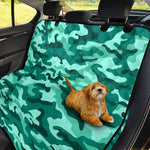 Teal Camouflage Print Pet Car Back Seat Cover