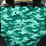 Teal Camouflage Print Pet Car Back Seat Cover