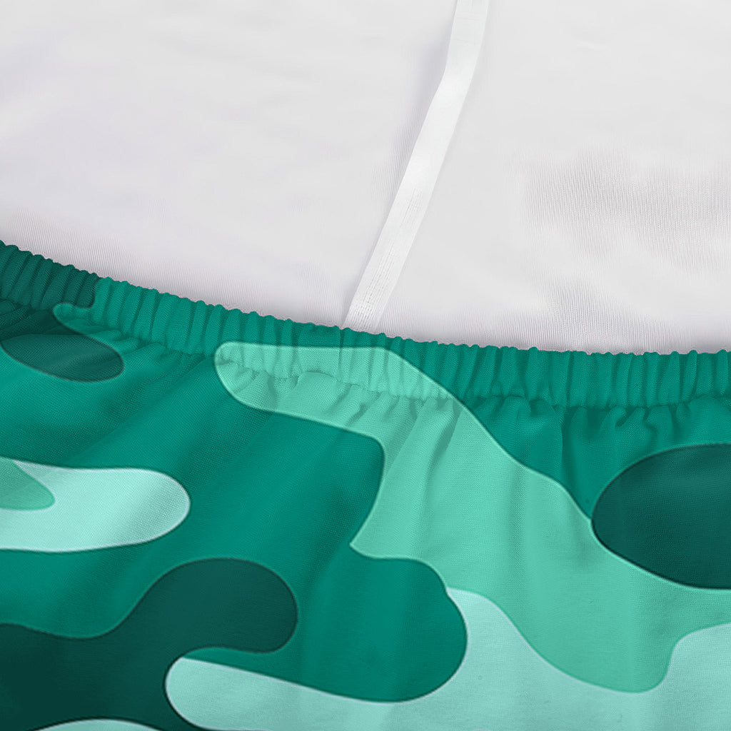 Teal Camouflage Print Sofa Cover