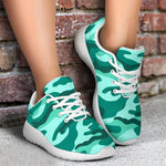 Teal Camouflage Print Sport Shoes GearFrost