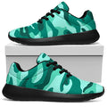 Teal Camouflage Print Walking Shoes