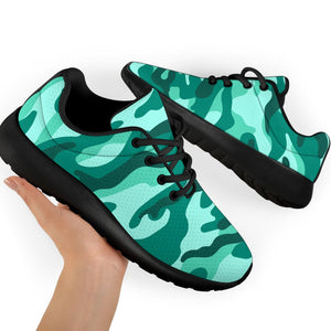 Teal Camouflage Print Sport Shoes GearFrost