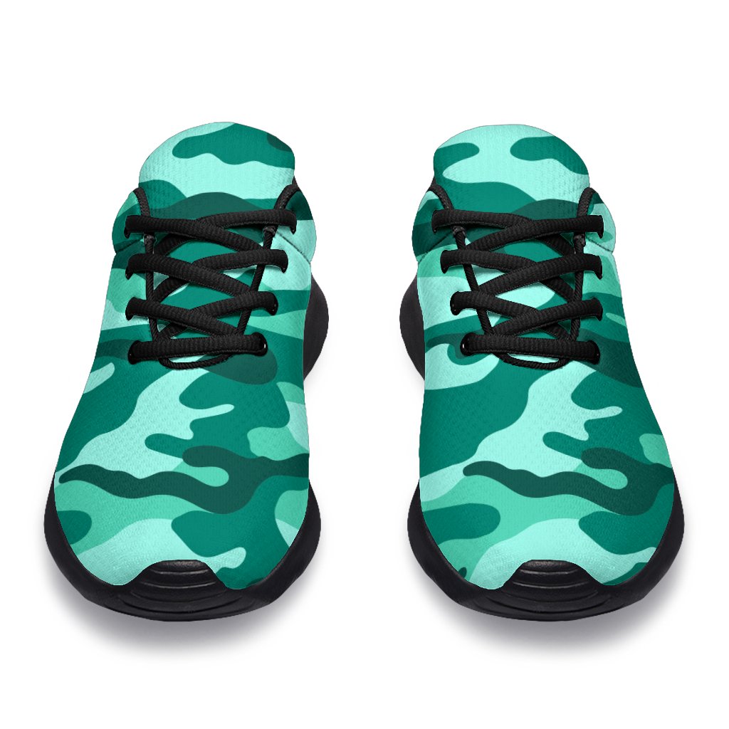 Teal Camouflage Print Sport Shoes GearFrost