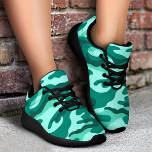 Teal Camouflage Print Sport Shoes GearFrost