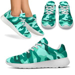 Teal Camouflage Print Sport Shoes GearFrost