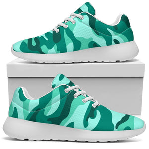 Teal Camouflage Print Sport Shoes GearFrost