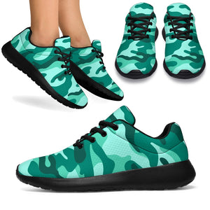 Teal Camouflage Print Sport Shoes GearFrost