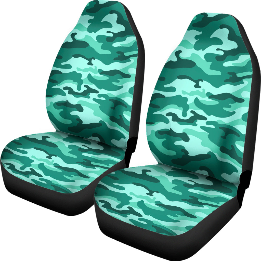 Teal Camouflage Print Universal Fit Car Seat Covers