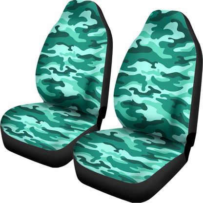 Teal Camouflage Print Universal Fit Car Seat Covers