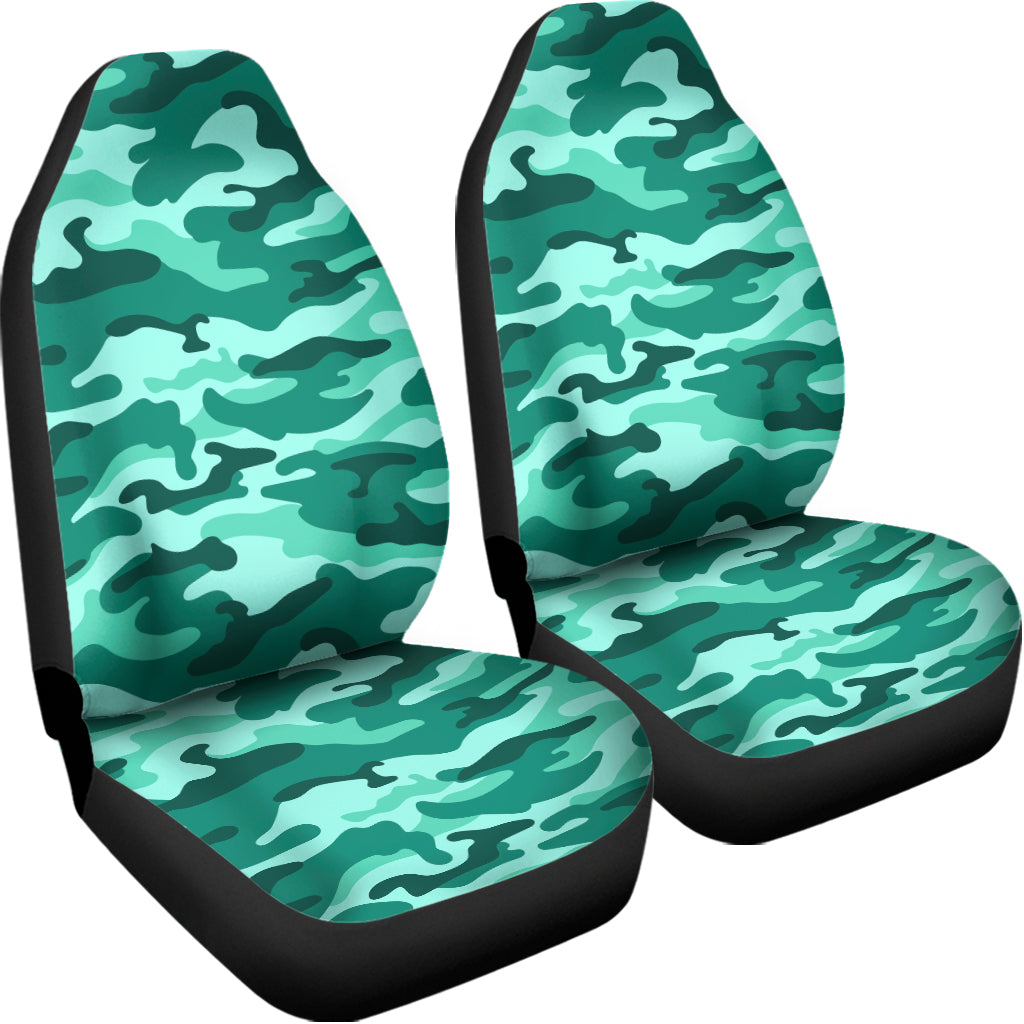 Teal Camouflage Print Universal Fit Car Seat Covers