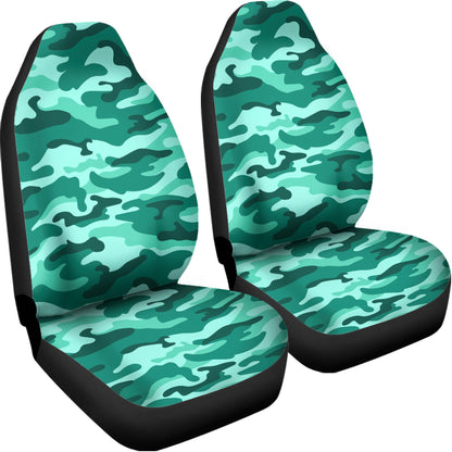 Teal Camouflage Print Universal Fit Car Seat Covers