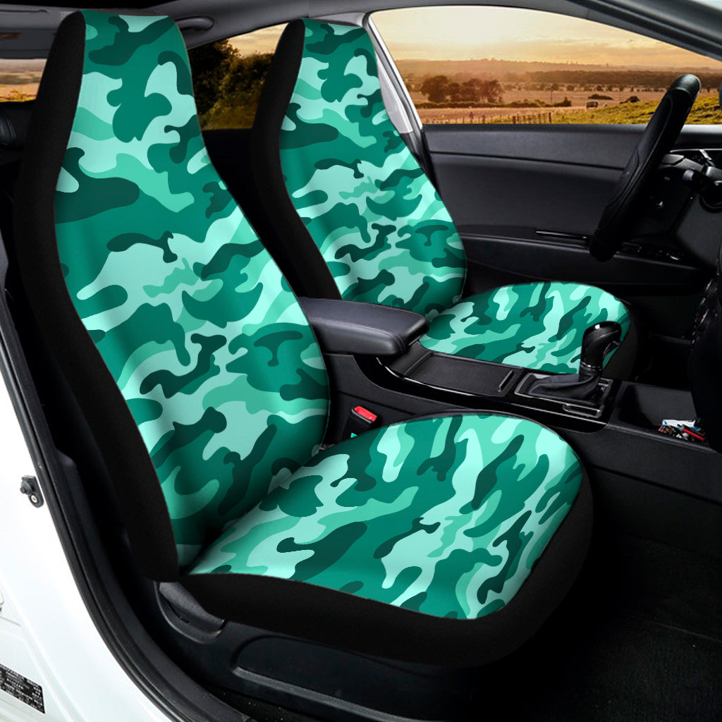 Teal Camouflage Print Universal Fit Car Seat Covers