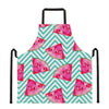 Teal Chevron Watermelon Pattern Print Apron