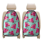 Teal Chevron Watermelon Pattern Print Car Seat Organizers
