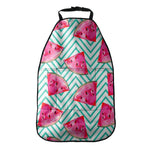 Teal Chevron Watermelon Pattern Print Car Seat Organizers