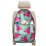 Teal Chevron Watermelon Pattern Print Car Seat Organizers