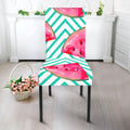 Teal Chevron Watermelon Pattern Print Dining Chair Slipcover