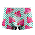 Teal Chevron Watermelon Pattern Print Men's Boxer Briefs