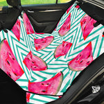 Teal Chevron Watermelon Pattern Print Pet Car Back Seat Cover