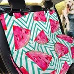 Teal Chevron Watermelon Pattern Print Pet Car Back Seat Cover