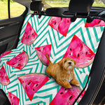 Teal Chevron Watermelon Pattern Print Pet Car Back Seat Cover