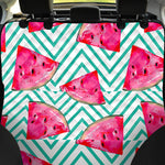 Teal Chevron Watermelon Pattern Print Pet Car Back Seat Cover