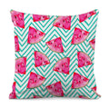 Teal Chevron Watermelon Pattern Print Pillow Cover