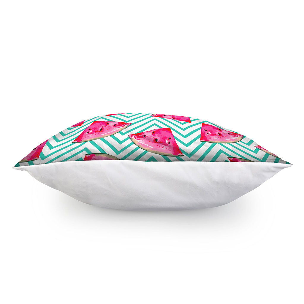 Teal Chevron Watermelon Pattern Print Pillow Cover