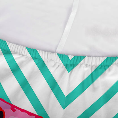 Teal Chevron Watermelon Pattern Print Sofa Cover