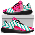 Teal Chevron Watermelon Pattern Print Walking Shoes