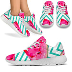 Teal Chevron Watermelon Pattern Print Sport Shoes GearFrost