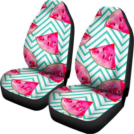 Teal Chevron Watermelon Pattern Print Universal Fit Car Seat Covers