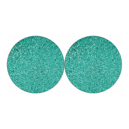 Teal Glitter Artwork Print (NOT Real Glitter) Car Coasters
