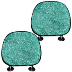 Teal Glitter Artwork Print (NOT Real Glitter) Car Headrest Covers