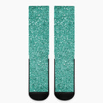 Teal Glitter Artwork Print (NOT Real Glitter) Crew Socks