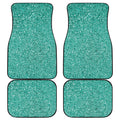 Teal (NOT Real) Glitter Print Front and Back Car Floor Mats