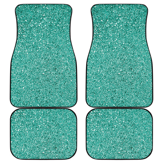 Teal Glitter Artwork Print (NOT Real Glitter) Front and Back Car Floor Mats