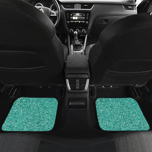 Teal Glitter Artwork Print (NOT Real Glitter) Front and Back Car Floor Mats