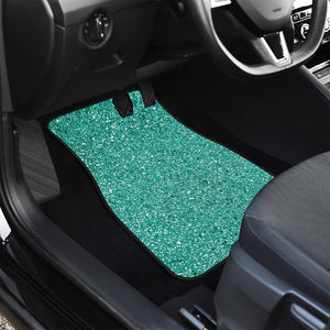 Teal Glitter Artwork Print (NOT Real Glitter) Front and Back Car Floor Mats