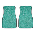 Teal (NOT Real) Glitter Print Front Car Floor Mats